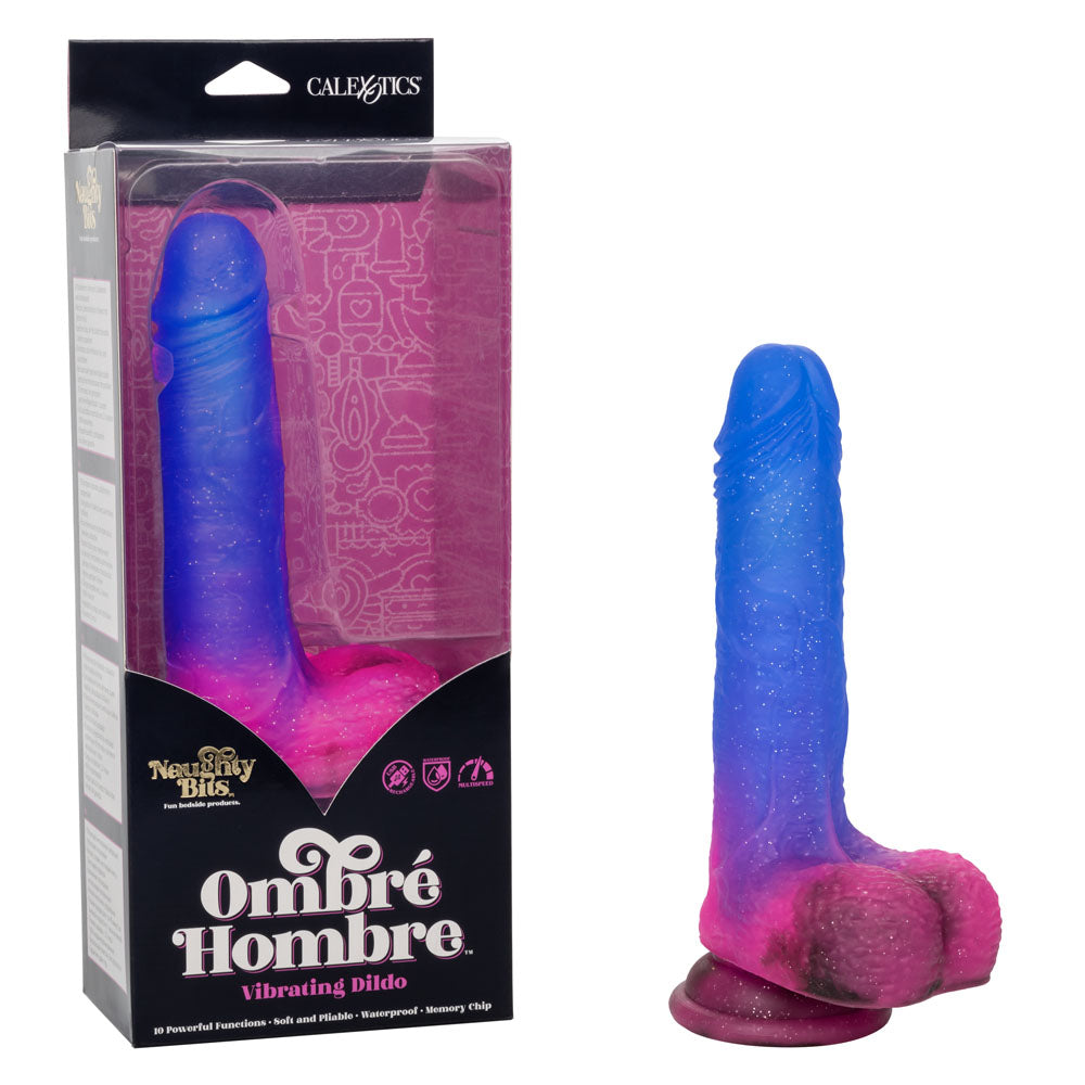 Naughty Bits Ombre Hombre Vibrating Dildo | 716770094421 | Discreet Personal Wellness