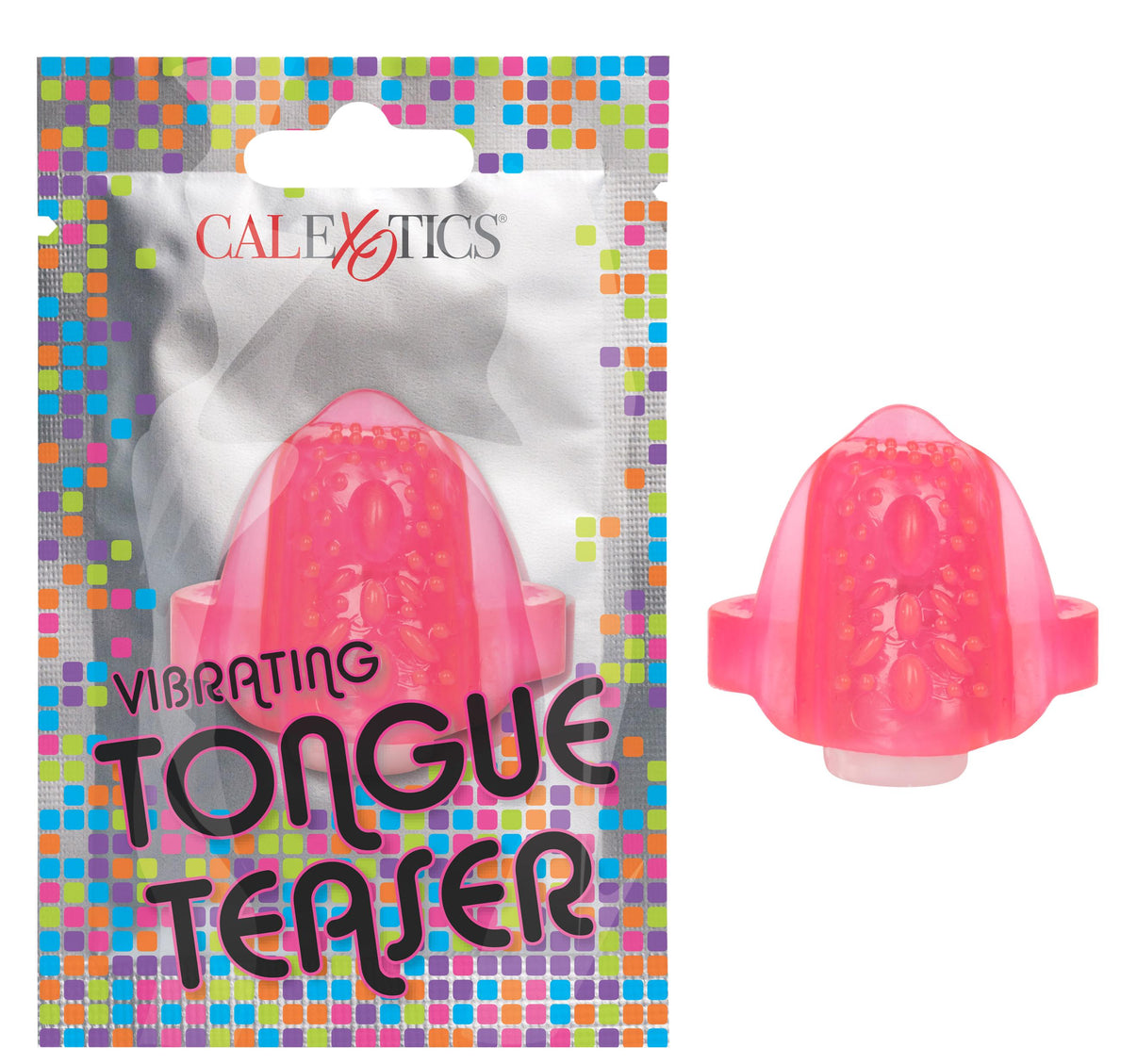 Foil Pack Vibrating Tongue Teaser - Pink | 716770099464 | Discreet Personal Wellness