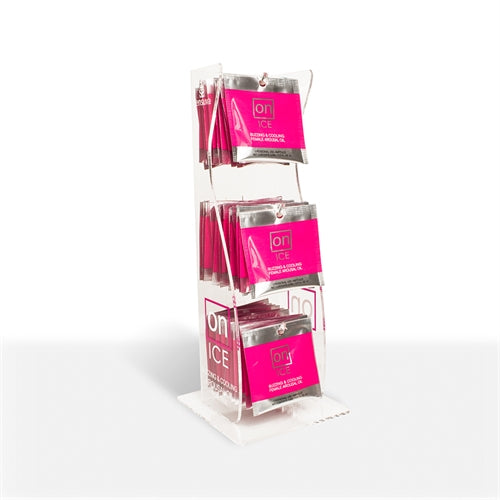 On Ice Buzzing & Cooling Female Arousal Oil - 40 Piece Ampoule Tower Display | | Discreet Personal Wellness