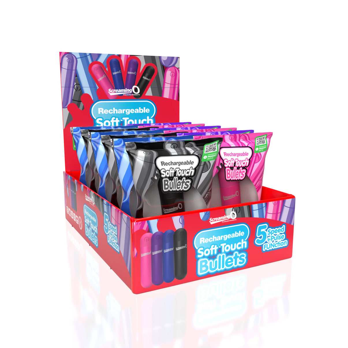 Screaming O Soft Touch Rechargeable Bullets - 12 Count Pop Display Box | 20817483017913 | Discreet Personal Wellness