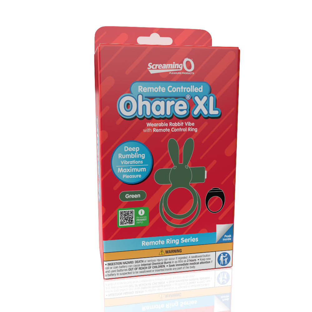 Screaming O Remote Controlled Ohare XL Vibrating Ring - Green | 817483017216 | Discreet Personal Wellness