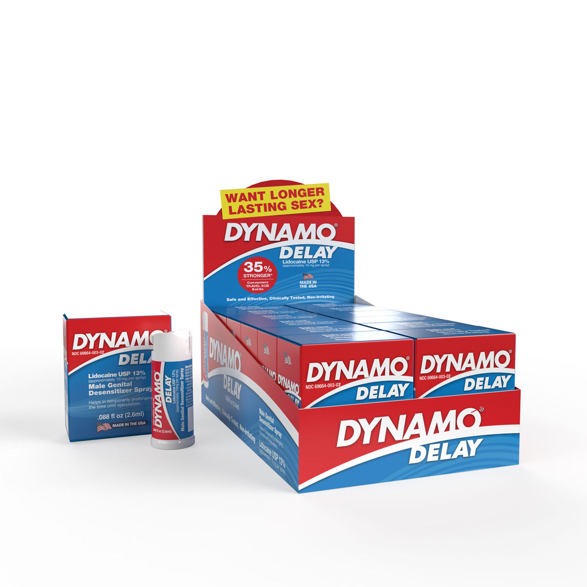 Dynamo Delay to Go in Pop Box .088 Fl Oz - 12 Ct Box - Display | 10817483014670 | Discreet Personal Wellness