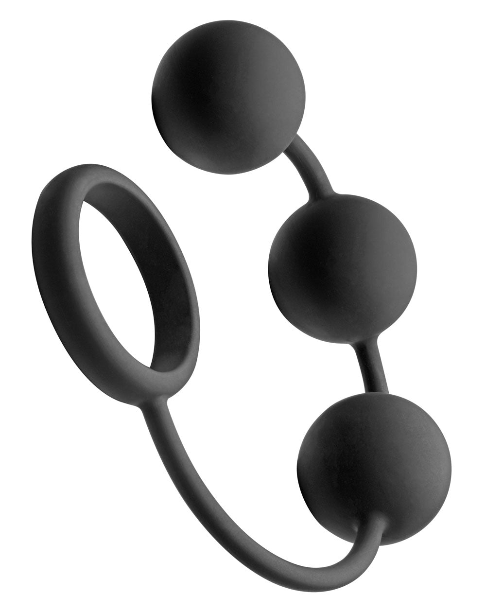 Tom of Finland Silicone Penis Ring With 3 Weighted Balls | 848518019325 | Discreet Personal Wellness