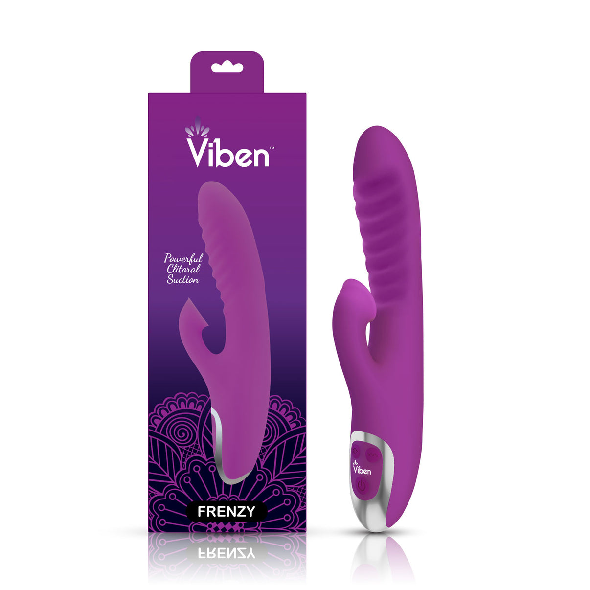 Frenzy - Rabbit Vibe With Clitoral Suction - Berry | 850018691086 | Discreet Personal Wellness
