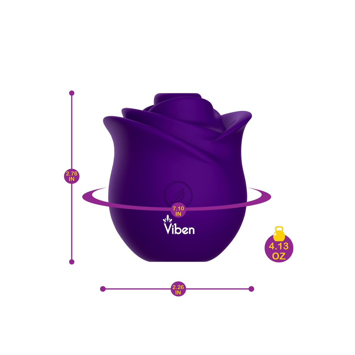 Zen Rose - Violet - Handheld Rose Clitoral and Nipple Stimulator | 810080750135 | Discreet Personal Wellness