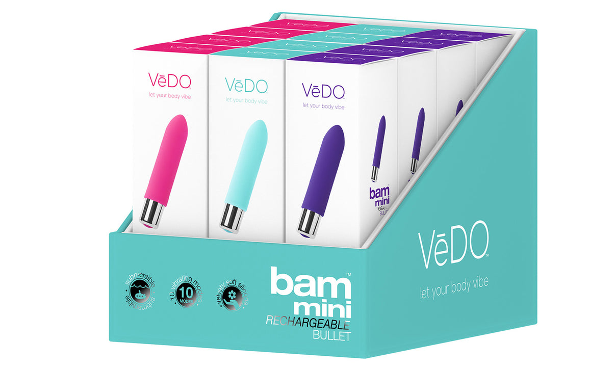 Bam Mini Bullet - Assorted 12 Pc Display | 789185757168 | Discreet Personal Wellness