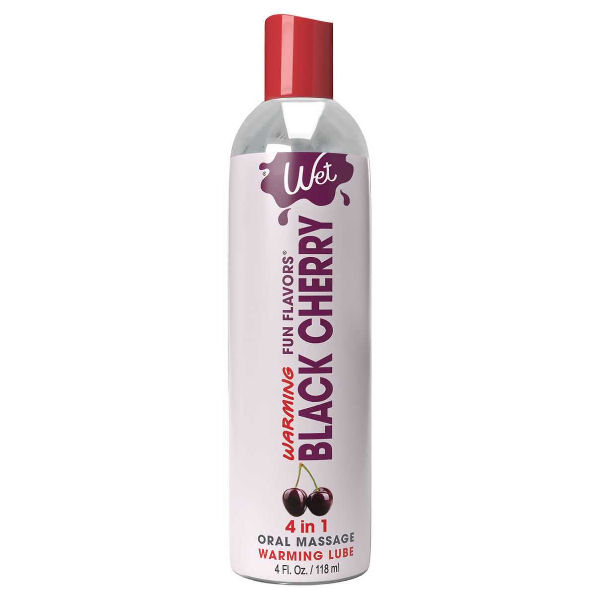 Wet Warming Fun Flavors - Black Cherry - 4 in 1 Lubricant 4 Oz | 716222204255 | Discreet Personal Wellness