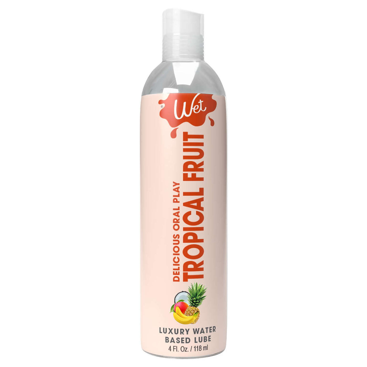 Wet Delicious Oral Play - Tropical Fruit - Waterbased Flavored Lubricant 4 Oz | 716222215176 | Discreet Personal Wellness