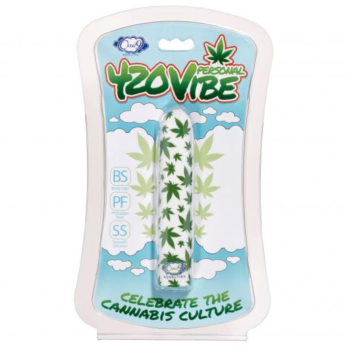420 Slim Cannabis Leaf Vibe - White/green | 850047085139 | Discreet Personal Wellness
