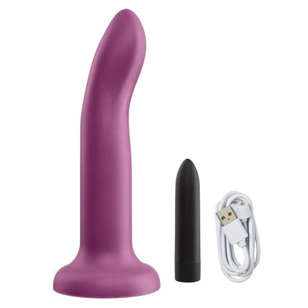 Ergo Super Flexi II Penis Soft and Flexible Liquid Silicone With Vibrator - Plum | 850013016563 | Discreet Personal Wellness