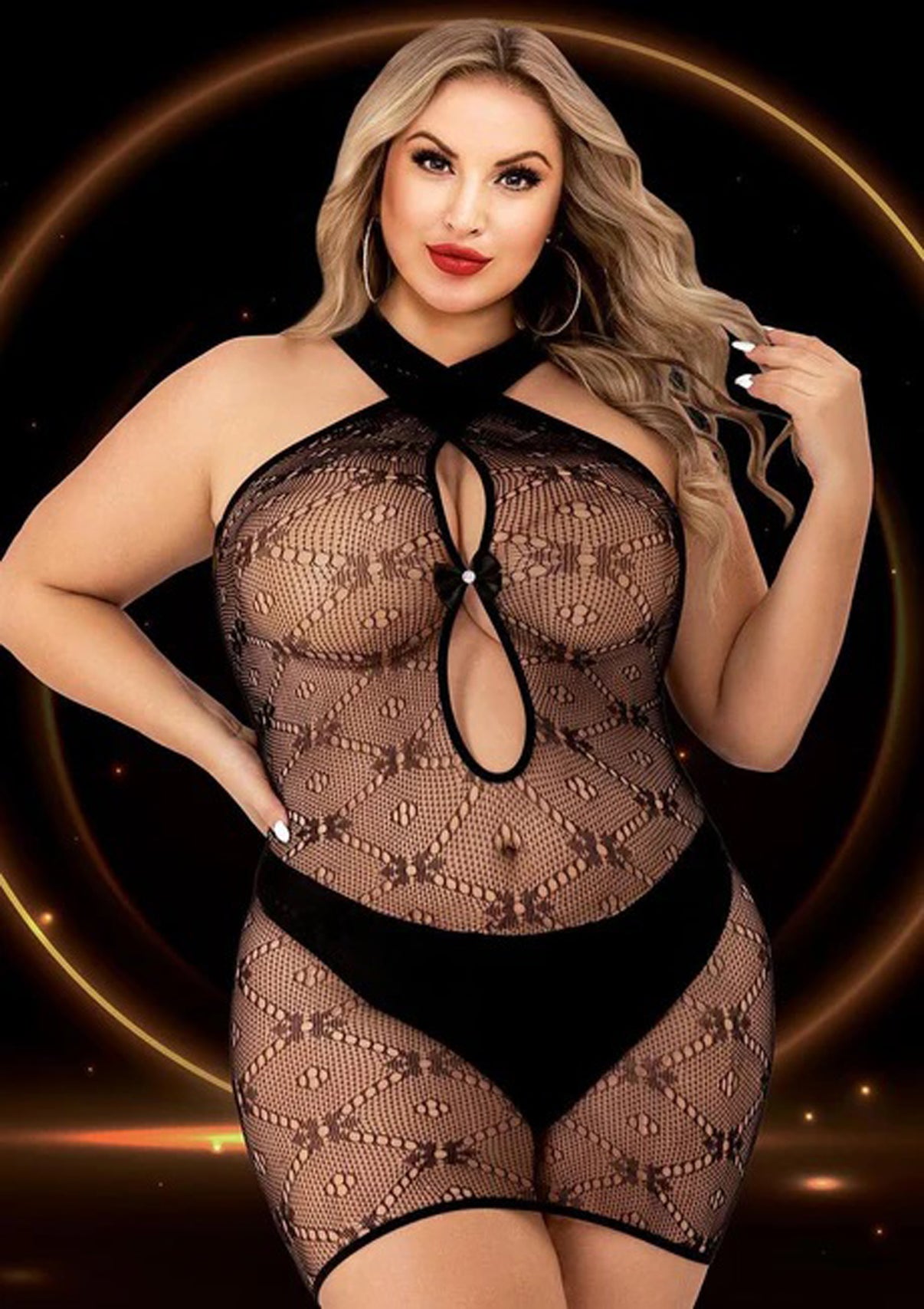 Halter Top Mini Dress - Queen Size - Black | 848416014187 | Discreet Personal Wellness