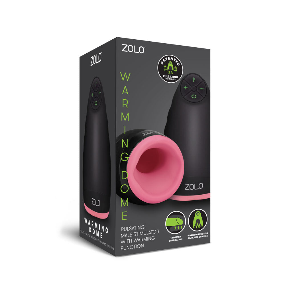 Zolo Warming Dome Pulsating Male Stimulator With Warming Function | 848416003969 | Discreet Personal Wellness