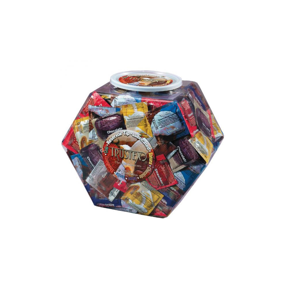 Trustex Assorted Flavored Condoms 288Pc Bowl | L1050B | Discreet Personal Wellness